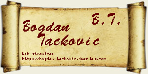 Bogdan Tacković vizit kartica